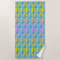 RICK AND MORTY™ | Rainbow Mr. Meeseeks Pattern Beach Towel
