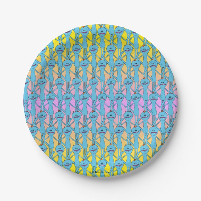 RICK AND MORTY™ | Rainbow Mr. Meeseeks Pattern Paper Plates (Front)