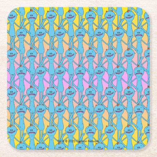 RICK AND MORTY  Rainbow Mr Meeseeks Pattern Square Paper Coaster