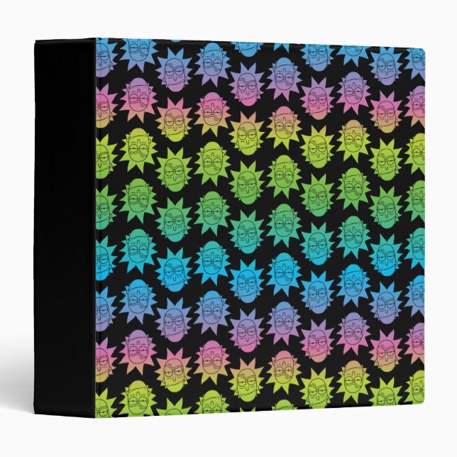 RICK AND MORTY™ | Rainbow Rick Head pattern 3 Ring Binder (Front/Spine)