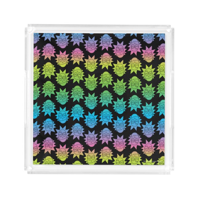 RICK AND MORTY™ | Rainbow Rick Head pattern Acrylic Tray (Front)