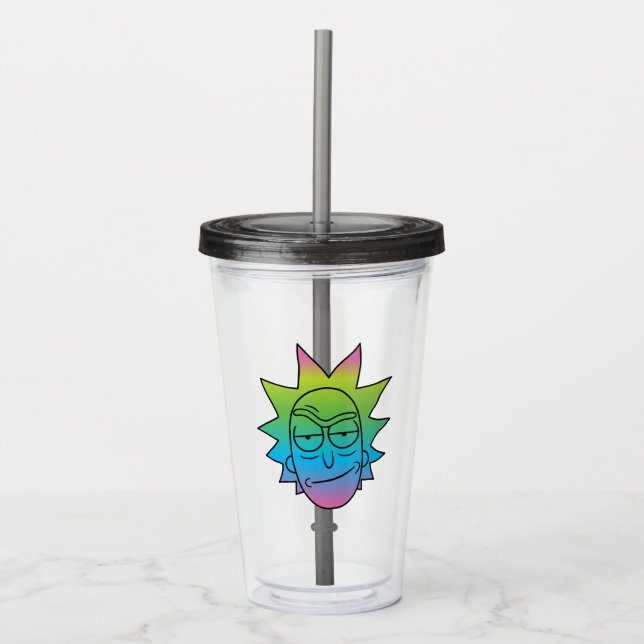 RICK AND MORTY™ | Rainbow Rick Head pattern Acrylic Tumbler (Front)