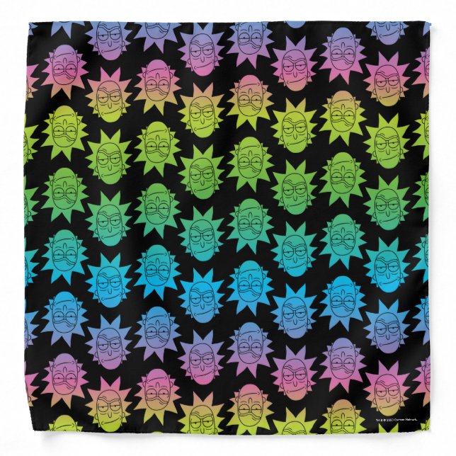 RICK AND MORTY™ | Rainbow Rick Head pattern Bandana (Front)