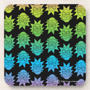 RICK AND MORTY™ Rainbow Rick Head pattern Beverage Coaster