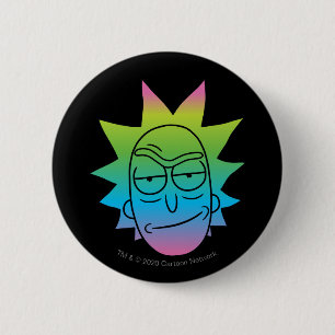 RICK AND MORTY™   Rainbow Rick Head pattern Button