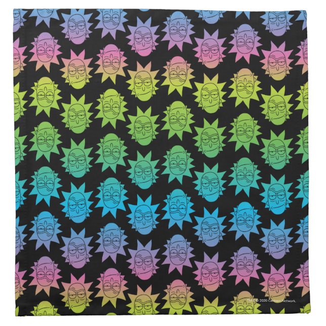 RICK AND MORTY™ | Rainbow Rick Head pattern Cloth Napkin (Front)