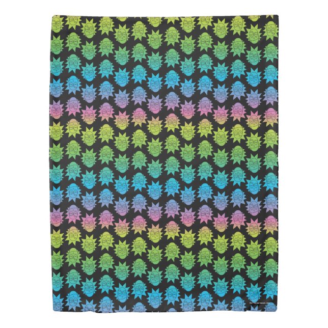 RICK AND MORTY™ | Rainbow Rick Head pattern Duvet Cover (Front)