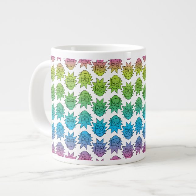 RICK AND MORTY™ | Rainbow Rick Head pattern Giant Coffee Mug (Front Left)