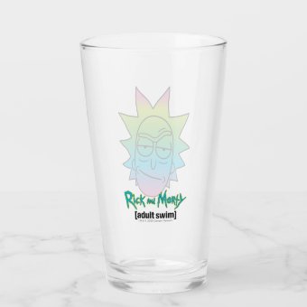 RICK AND MORTY™ | Rainbow Rick Head pattern Glass | Zazzle