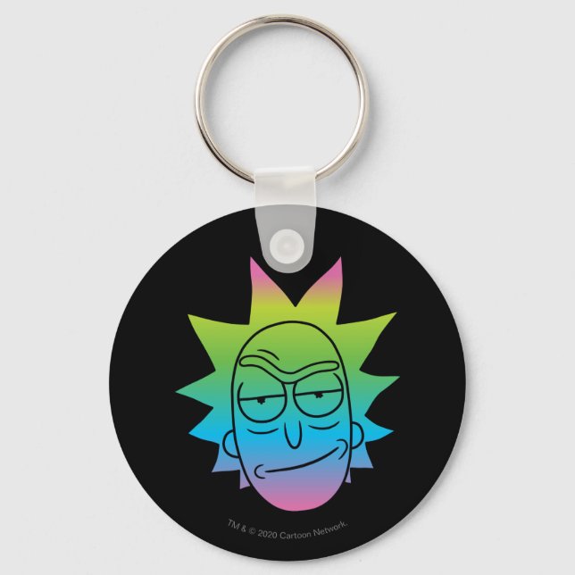 RICK AND MORTY™ | Rainbow Rick Head pattern Keychain (Front)