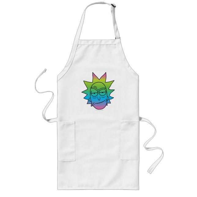 RICK AND MORTY™ | Rainbow Rick Head pattern Long Apron (Front)