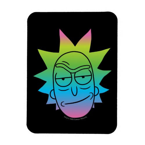 RICK AND MORTY  Rainbow Rick Head pattern Magnet