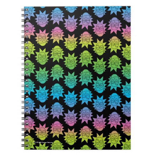 RICK AND MORTY  Rainbow Rick Head pattern Notebook