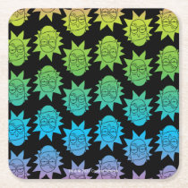 RICK AND MORTY™ | Rainbow Rick Head pattern Square Paper Coaster