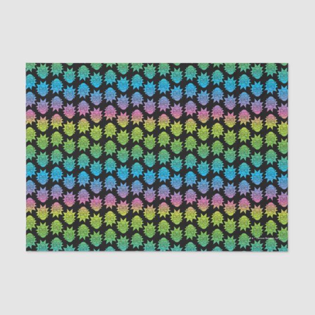 RICK AND MORTY™ | Rainbow Rick Head pattern Tissue Paper (Front)
