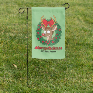 Rick and Morty Reindeer Morty Merry Rickmas Garden Flag
