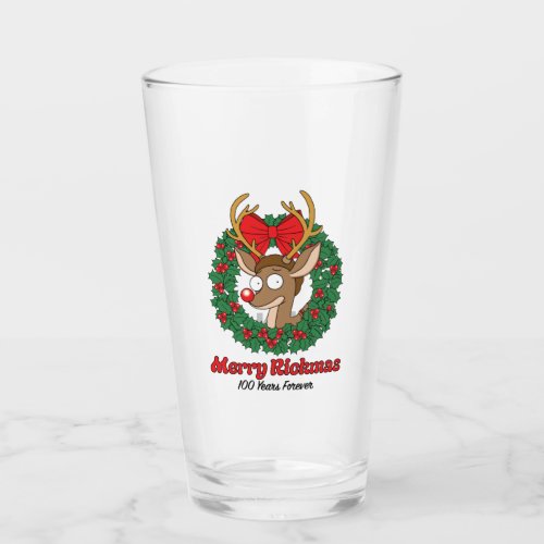 Rick and Morty  Reindeer Morty Merry Rickmas Glass