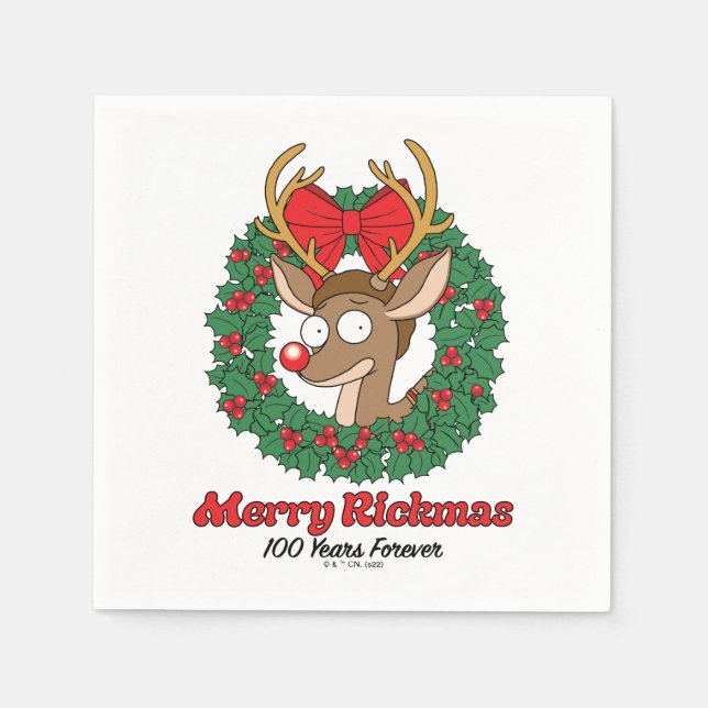 Rick and Morty | Reindeer Morty Merry Rickmas Napkins (Front)