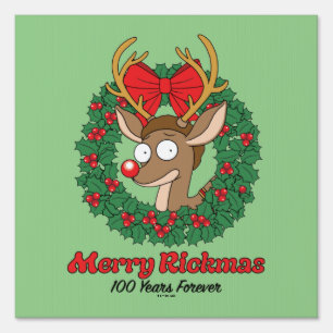 Rick and Morty Reindeer Morty Merry Rickmas Sign