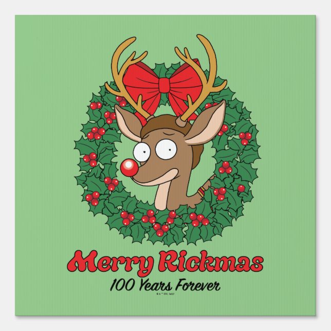 Rick and Morty | Reindeer Morty Merry Rickmas Sign (Front)