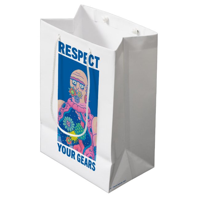 RICK AND MORTY™ | Respect Your Gears Medium Gift Bag (Front Angled)