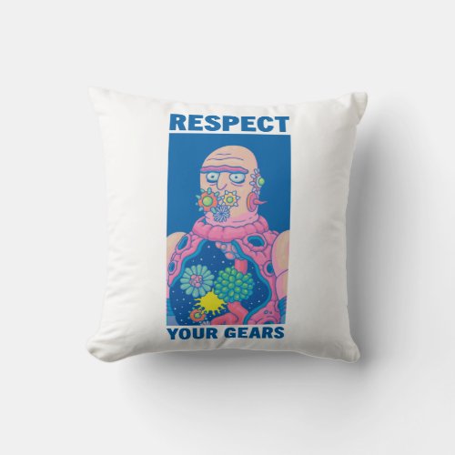 RICK AND MORTY  Respect Your Gears Throw Pillow