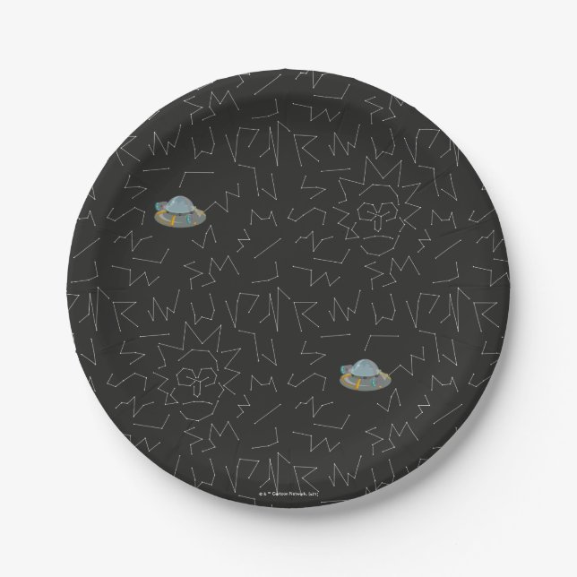 RICK AND MORTY™ | Rick Constellation Pattern Paper Plates (Front)