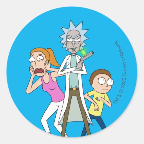 RICK AND MORTY  Rick Morty and Summer Classic Round Sticker