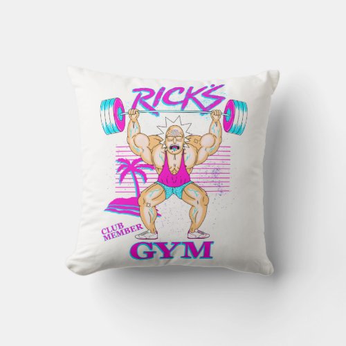 RICK AND MORTYâ  Ricks Gym Club Member Throw Pillow