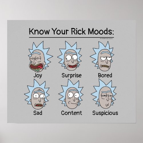 RICK AND MORTY  Ricks Moods Poster