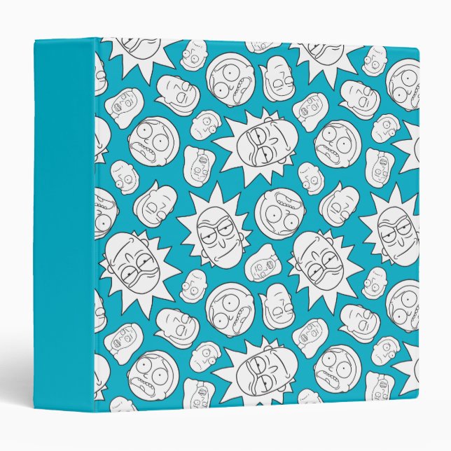 RICK AND MORTY™ | Smith Family Head Pattern 3 Ring Binder (Front/Spine)