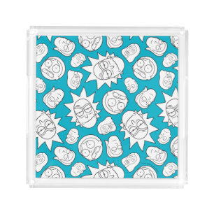 RICK AND MORTY™ Smith Family Head Pattern Acrylic Tray