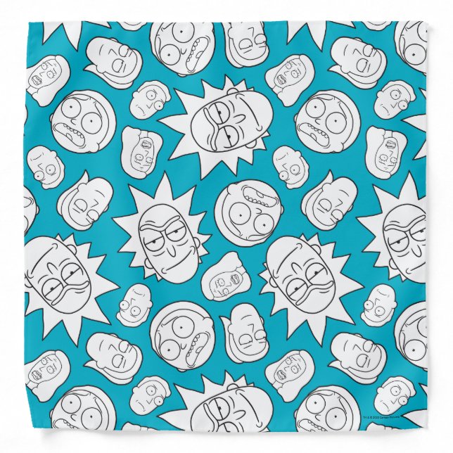 RICK AND MORTY™ | Smith Family Head Pattern Bandana (Front)