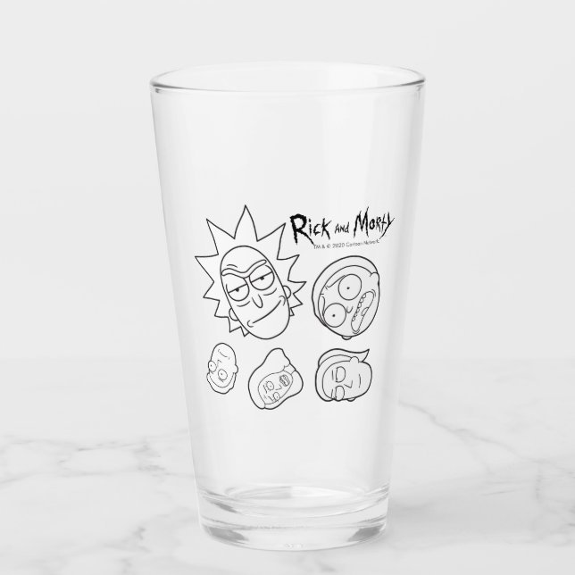 RICK AND MORTY™ | Smith Family Head Pattern Glass (Front)