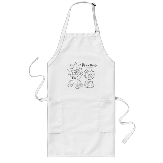 RICK AND MORTY™ | Smith Family Head Pattern Long Apron (Front)