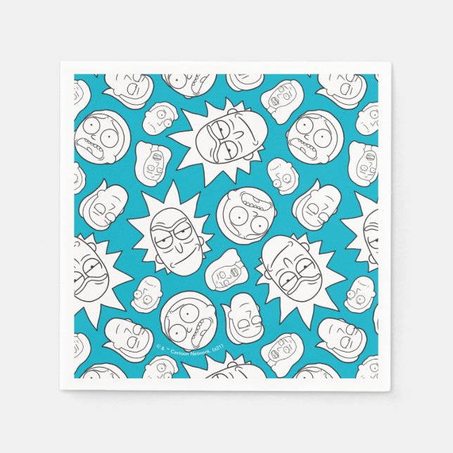 RICK AND MORTY™ | Smith Family Head Pattern Napkins (Front)