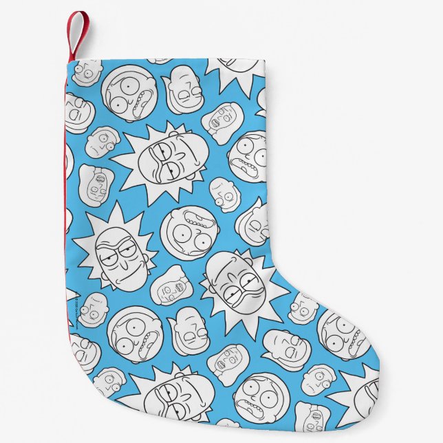 RICK AND MORTY™ | Smith Family Head Pattern Small Christmas Stocking (Front)