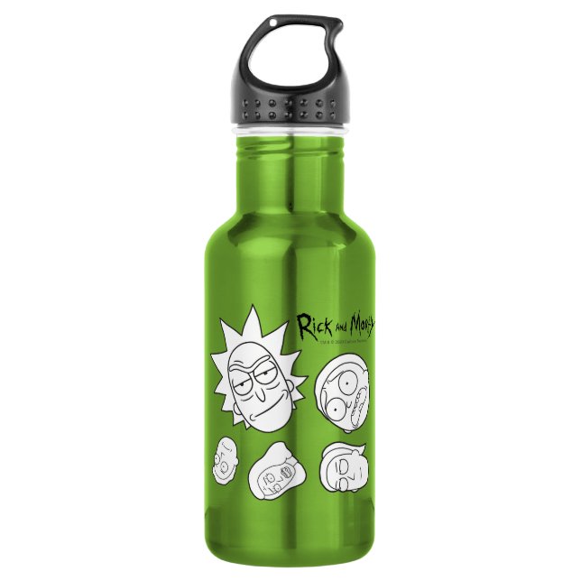 RICK AND MORTY™ | Smith Family Head Pattern Stainless Steel Water Bottle (Front)