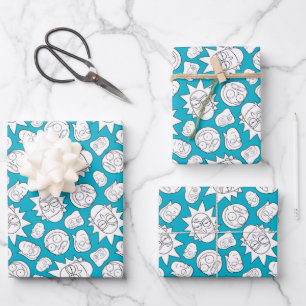 RICK AND MORTY™   Smith Family Head Pattern Wrapping Paper Sheets