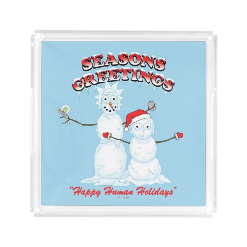 Rick and Morty  Snowmen Seasons Greetings Acrylic Tray