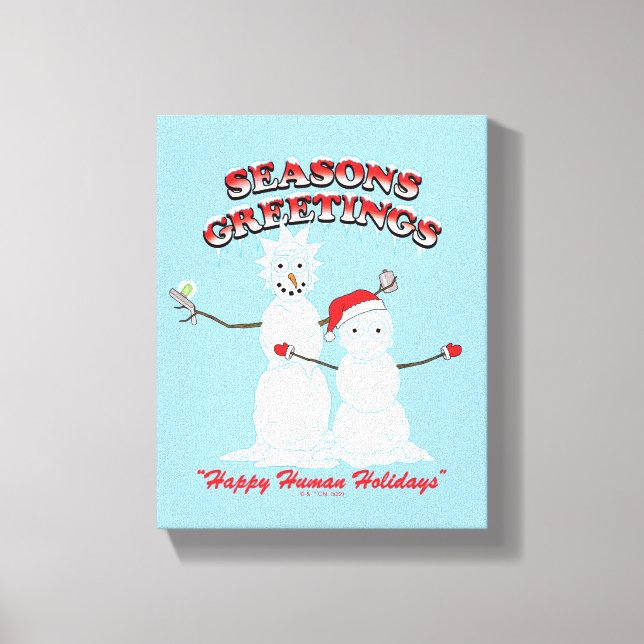 Rick and Morty | Snowmen Season's Greetings Canvas Print (Front)