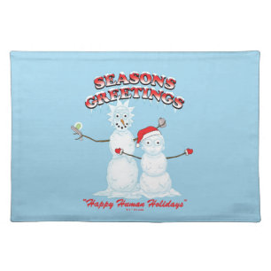 Rick and Morty   Snowmen Season's Greetings Cloth Placemat