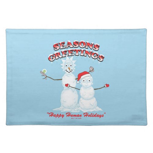 Rick and Morty  Snowmen Seasons Greetings Cloth Placemat