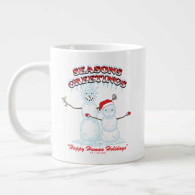 Rick and Morty | Snowmen Season's Greetings Giant Coffee Mug (Left)