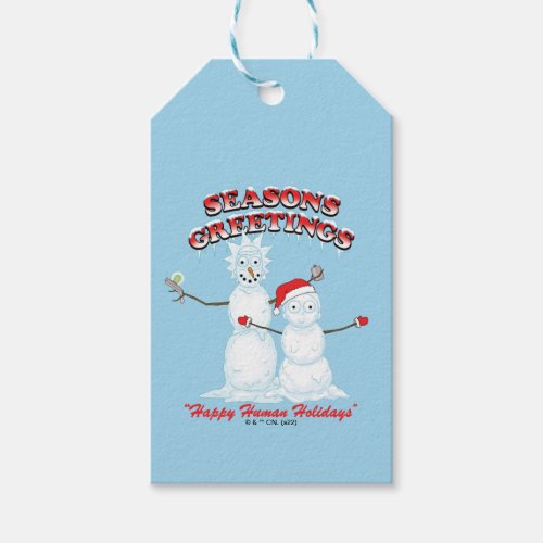 Rick and Morty  Snowmen Seasons Greetings Gift Tags