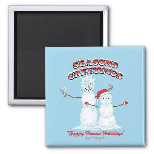 Rick and Morty  Snowmen Seasons Greetings Magnet
