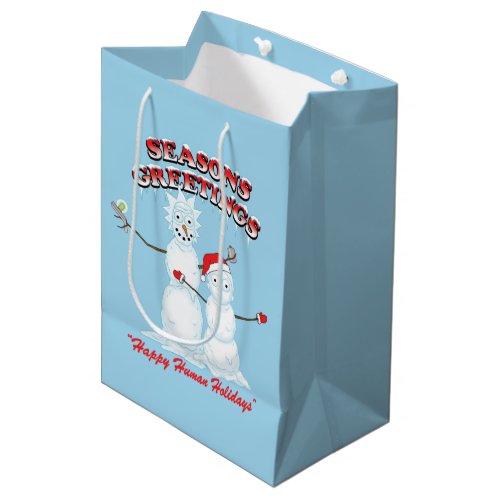 Rick and Morty  Snowmen Seasons Greetings Medium Gift Bag