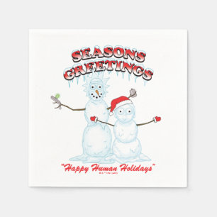 Rick and Morty Snowmen Season's Greetings Napkins