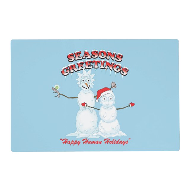Rick and Morty | Snowmen Season's Greetings Placemat (Front)