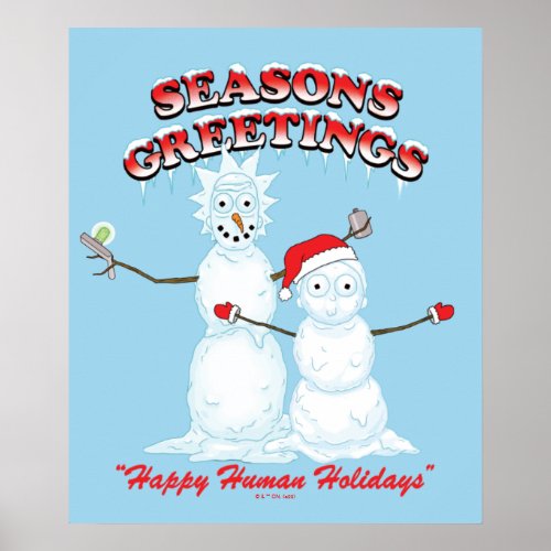 Rick and Morty  Snowmen Seasons Greetings Poster